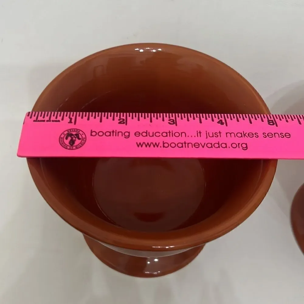 Tuscan Pumpkin Orange Color Dessert Sorbet Cereal Serve Bowl Footed Pedestal 2